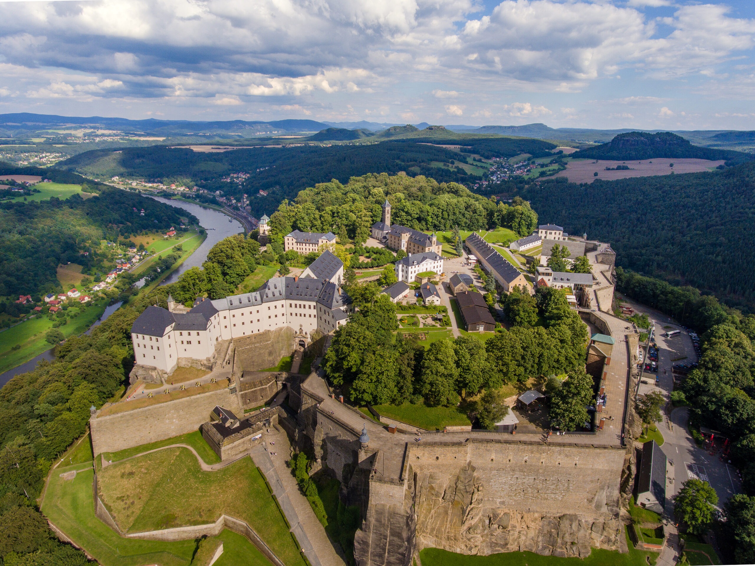 Luftbild der Festung Königstein